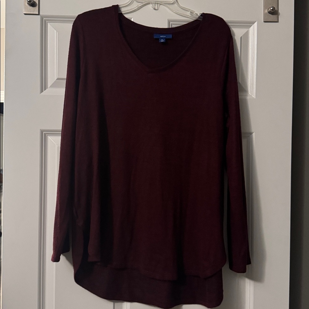 Apt. 9 Deep Red V-Neck Top